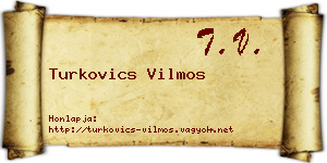 Turkovics Vilmos névjegykártya
